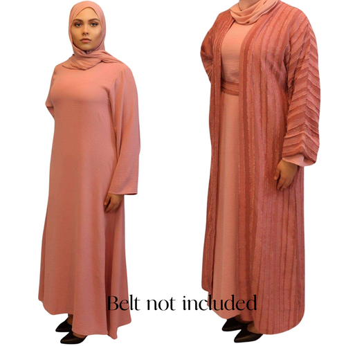 Inaya Kimono Open Abaya Dress outfit 2 pc set