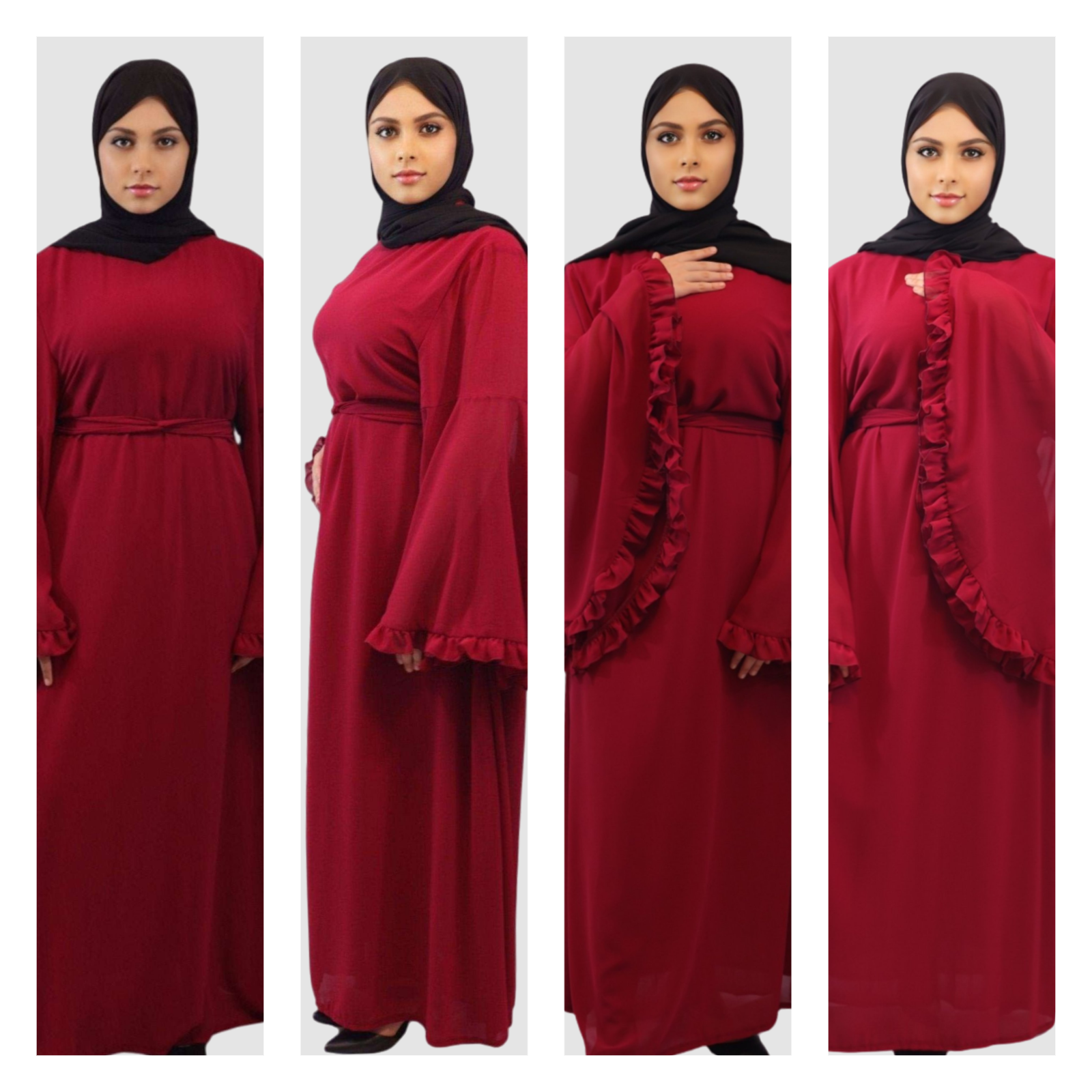 Chiffon Maxi Dress - Effortless Elegance with Ruffled Sleeves