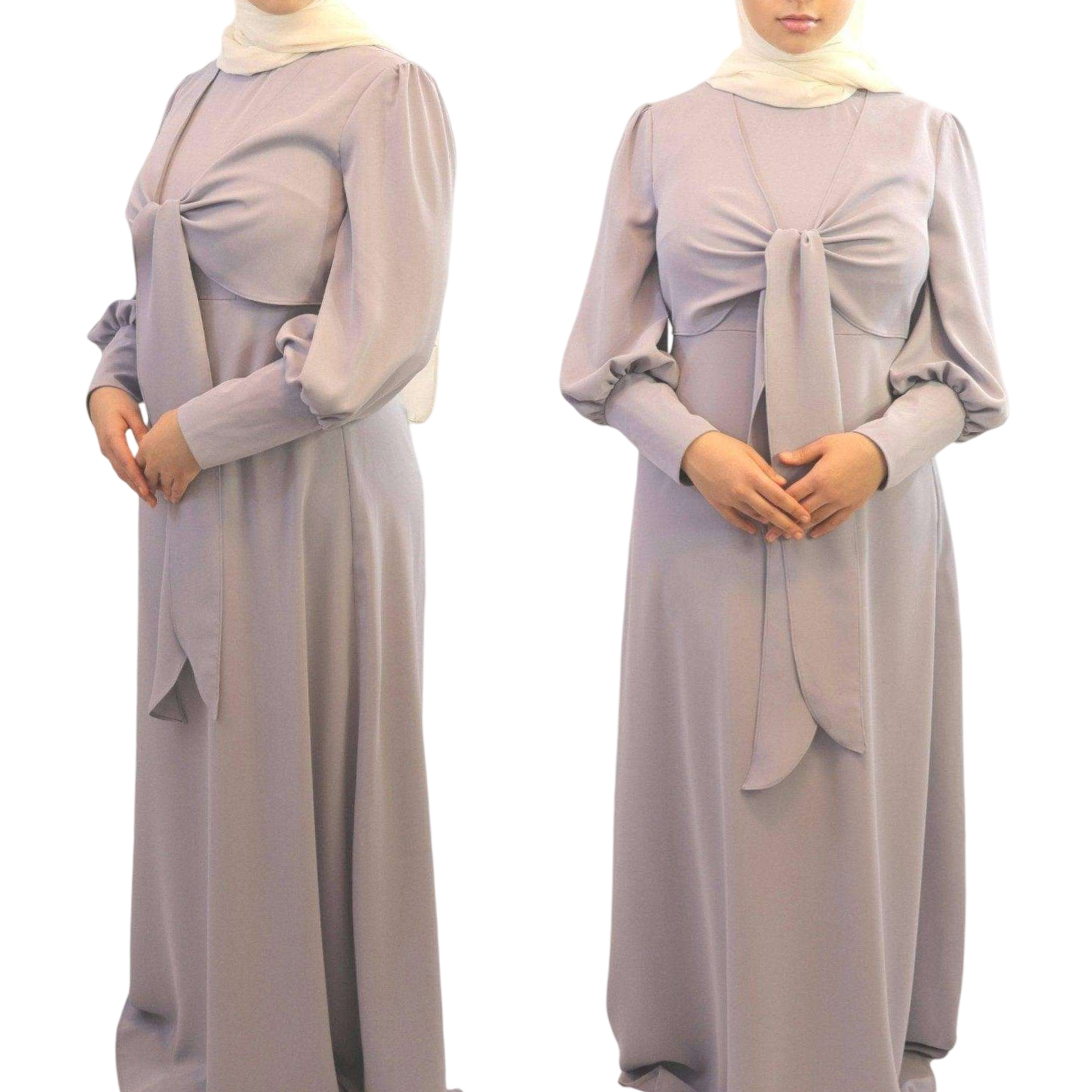 Zora Front Tied Long Sleeve Maxi Dress