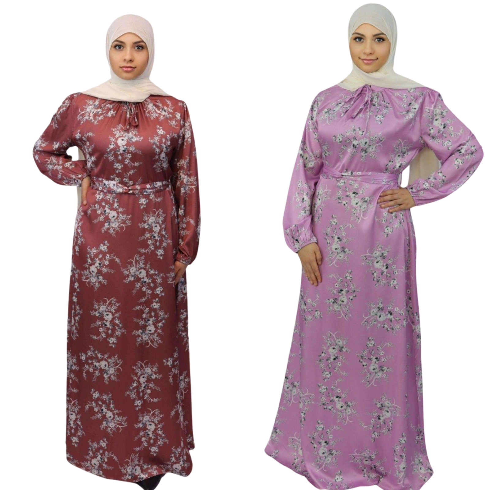Hareem Floral Elegance Satin Dress - Your Go-To Satin Floral Dress for Every Occasion