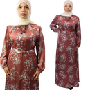 Hareem Floral Elegance Satin Dress