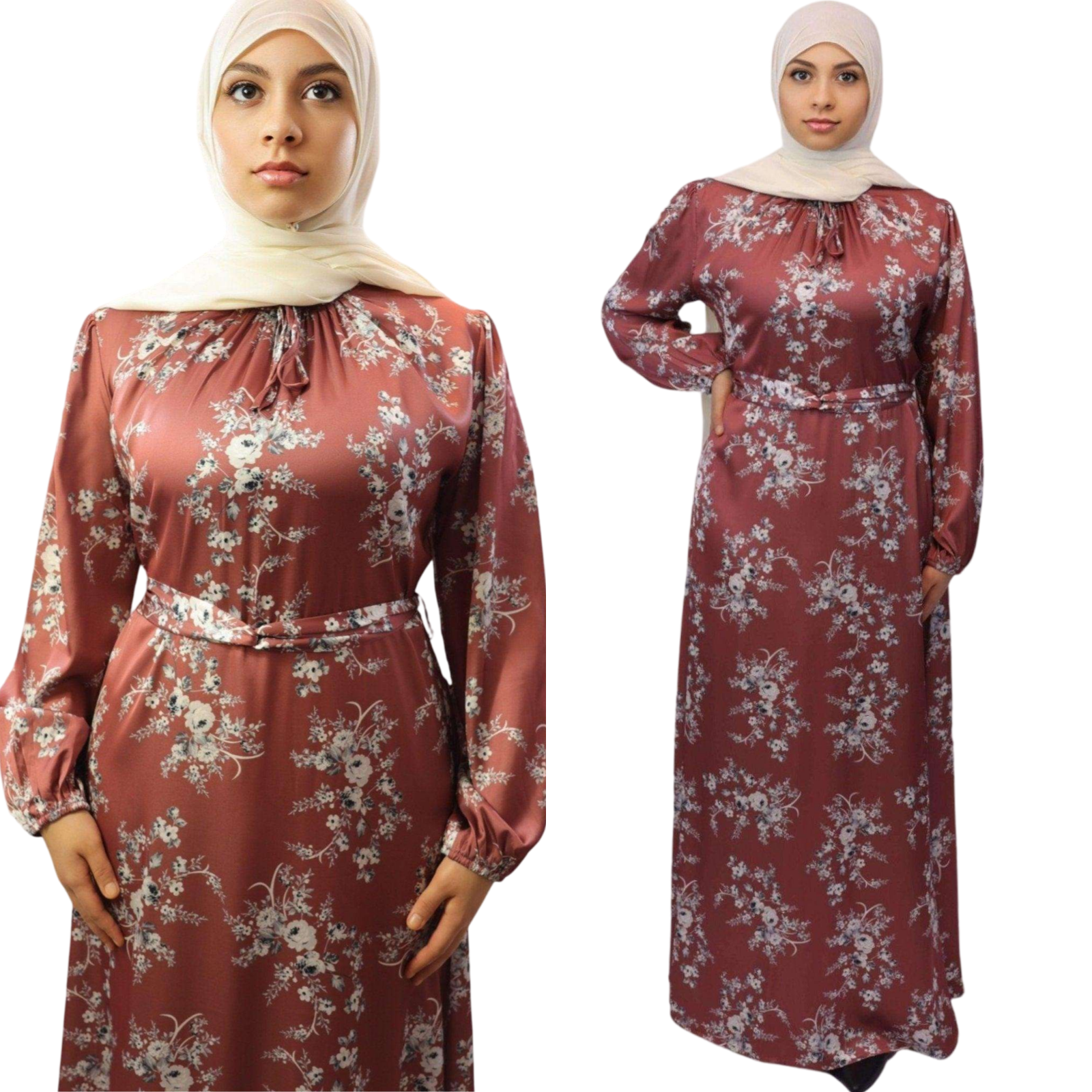 Hareem Floral Elegance Satin Dress - Your Go-To Satin Floral Dress for Every Occasion