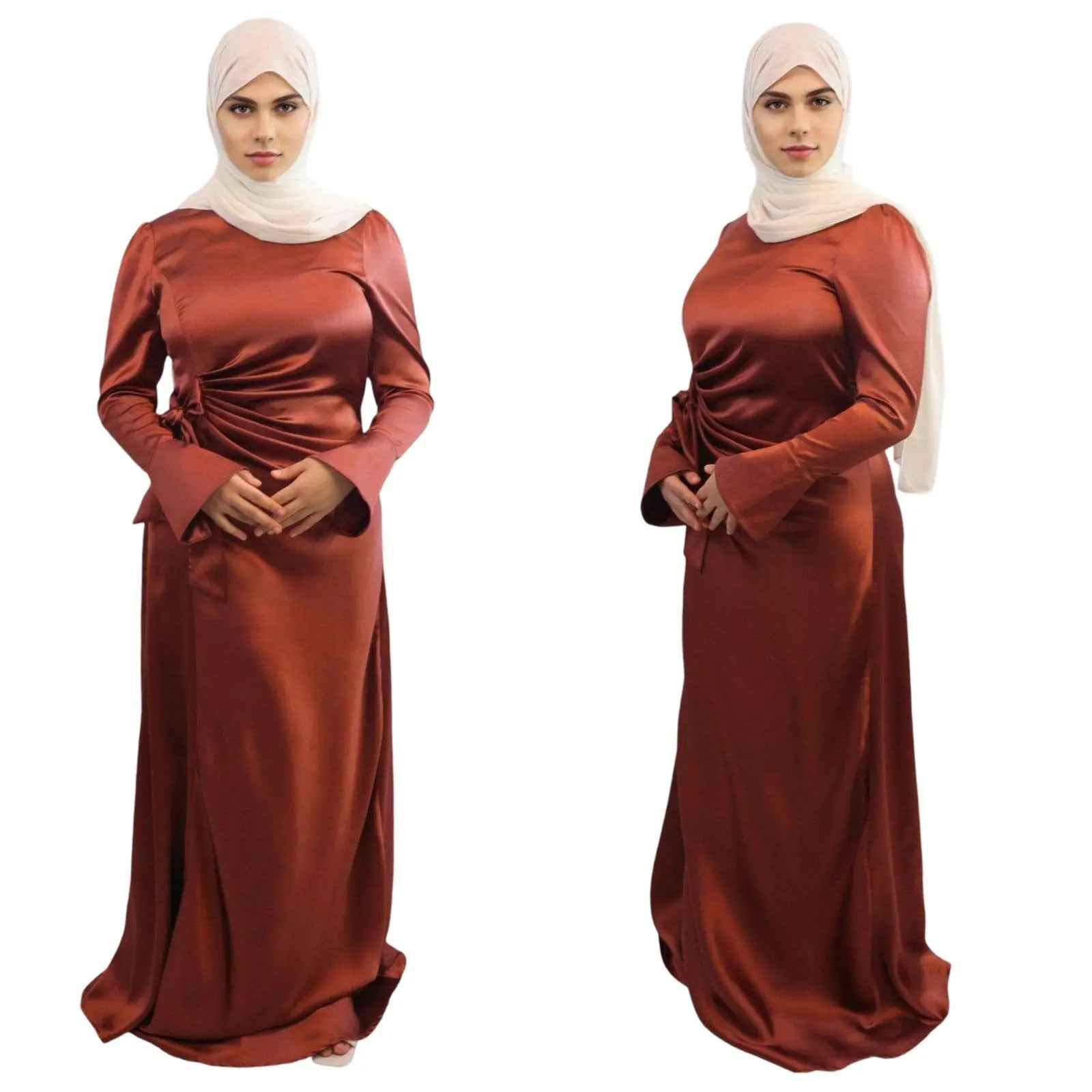 Stunning Coral Red Satin Maxi Dress - Elevate Your Style with Modest Elegance