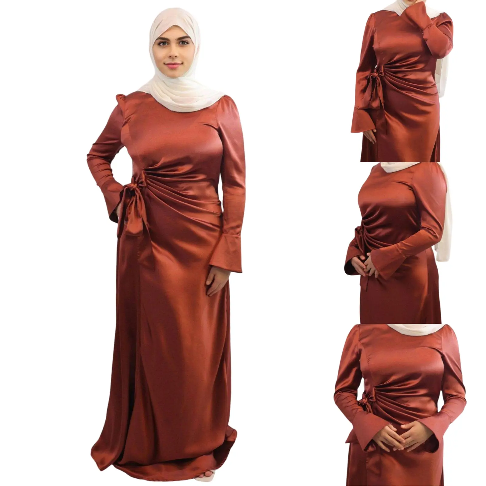 Stunning Coral Red Satin Maxi Dress - Elevate Your Style with Modest Elegance