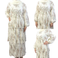 Floral Maxi Dress front side views modesty muslimah