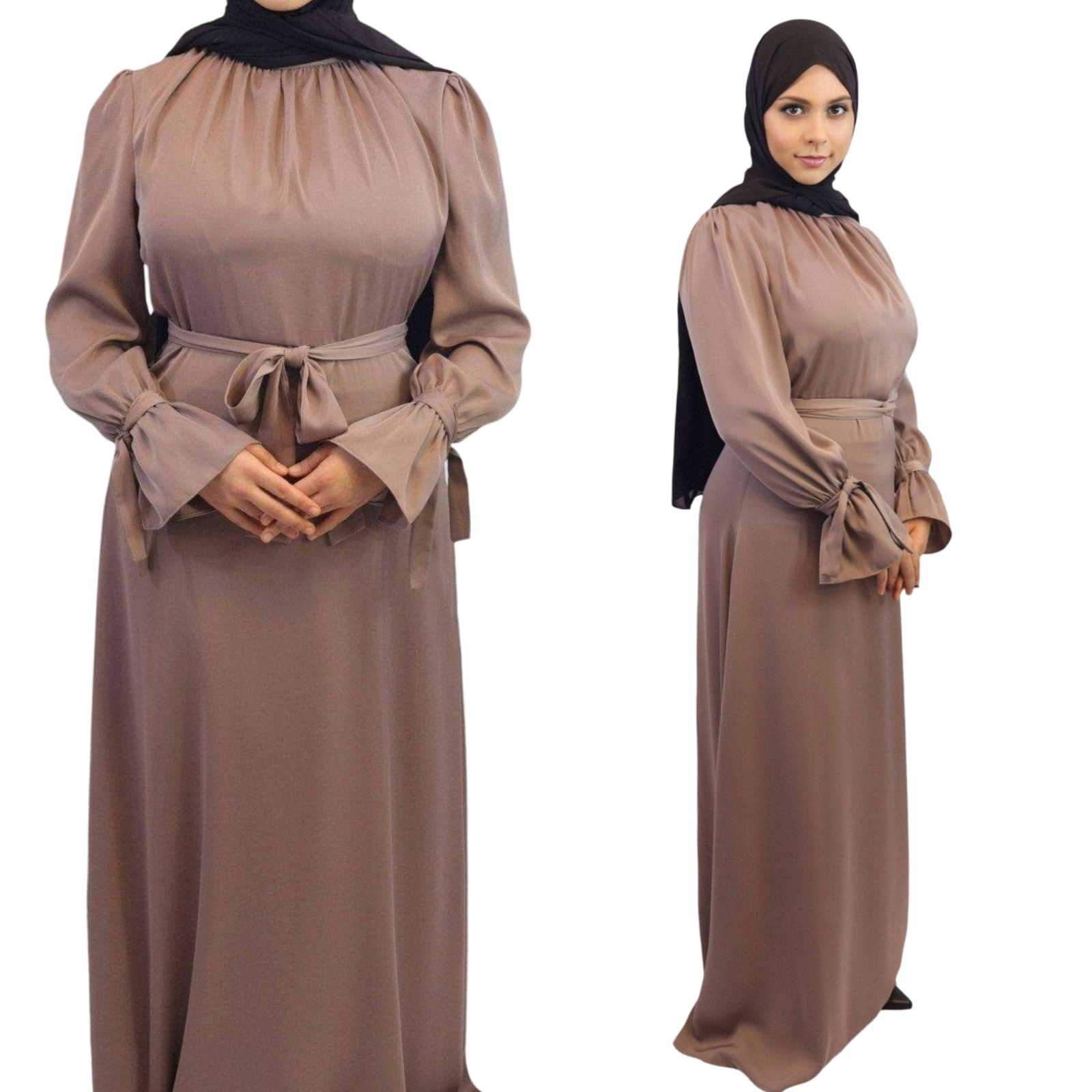 Elevate Your Elegance with the Deep Taupe Satin Maxi Dress