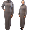 Experience Comfort and Style with the Fareeha Floor Length Sweater Dress