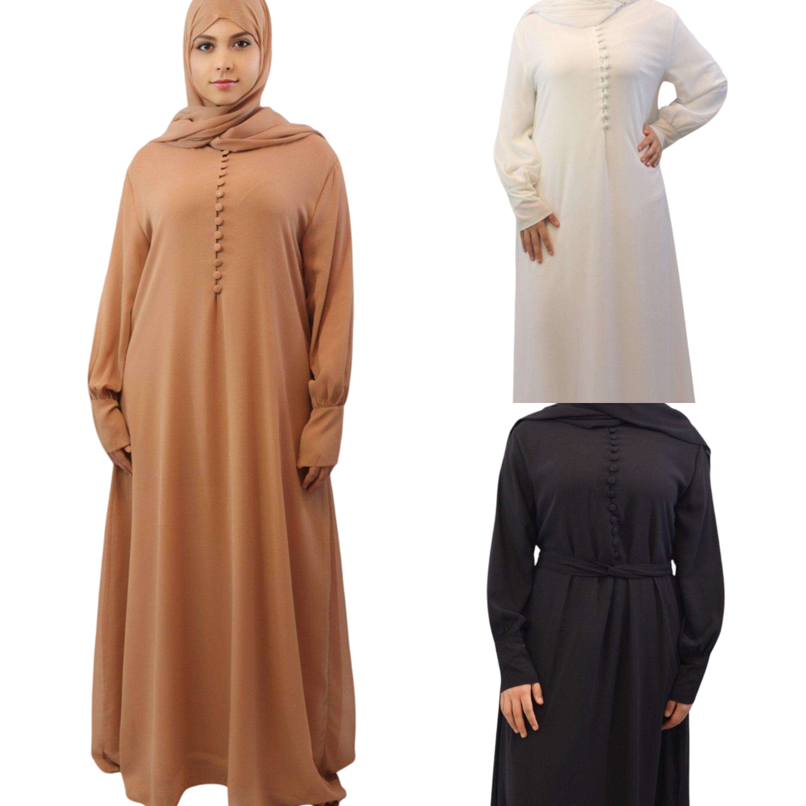 Elegant Modest Chiffon Maxi Dress with Matching Hijab - Pure Grace