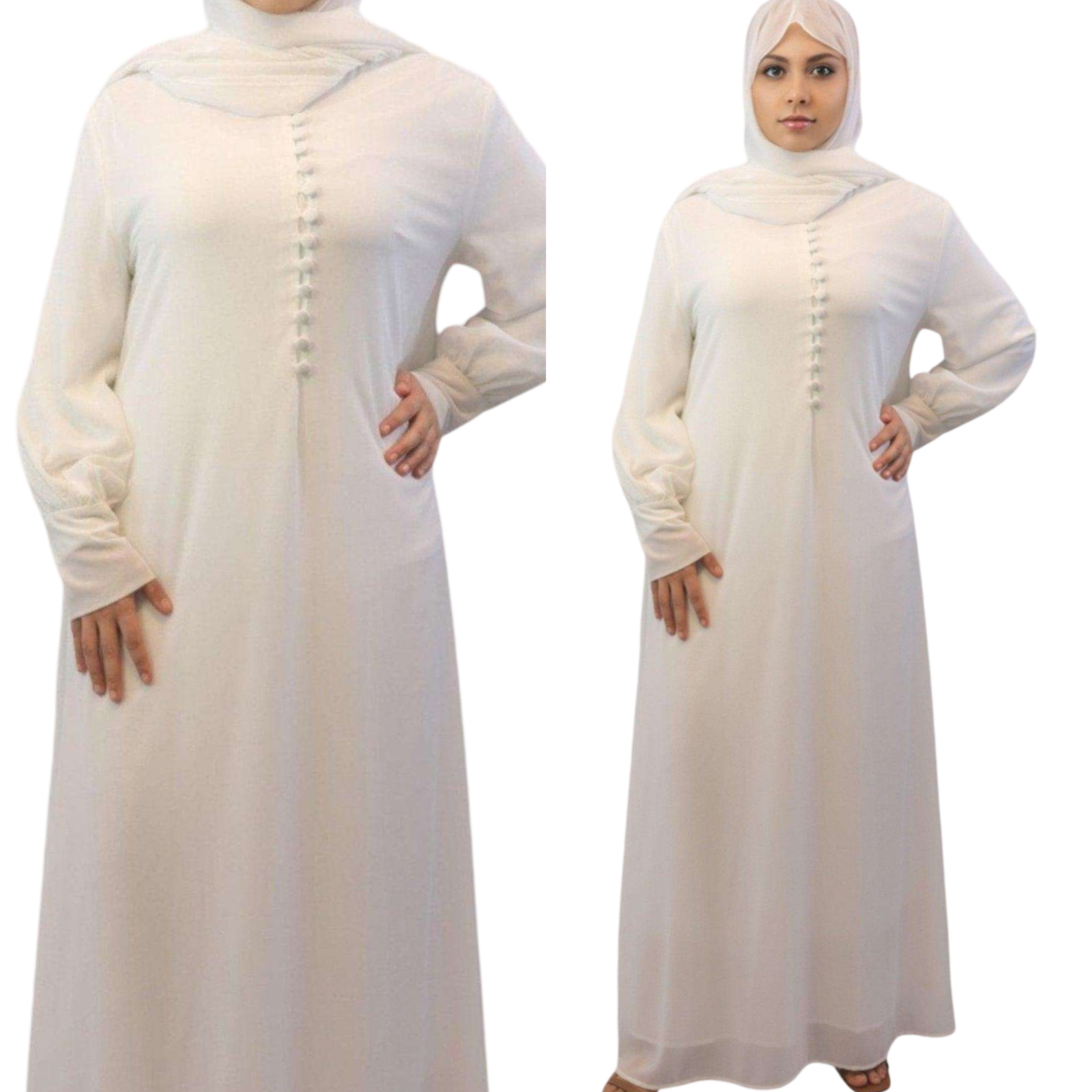 Chiffon Double Layered Maxi Dress and matching Chiffon Hijab-Grace