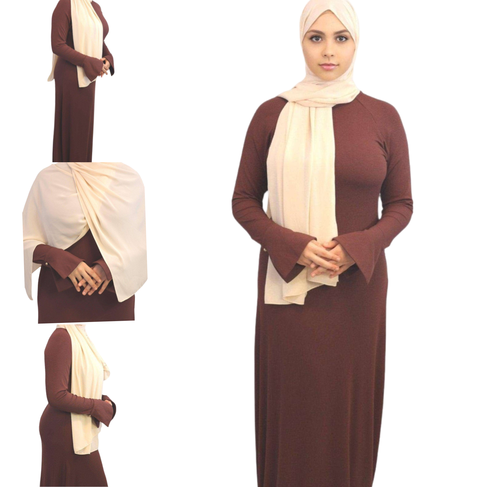 Elegant Ribbed Maxi Dress with Crystal Cuffs for Effortless Style