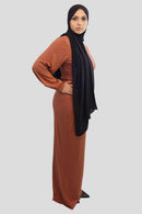 Samia Ribbed Maxi Dress - MODESTY MUSLIMAH