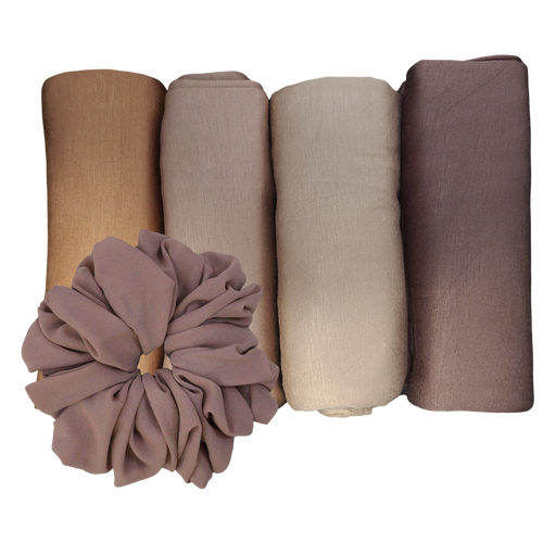 Elevate Your Look with the Luxe Jersey Hijab Gift Set – 5 Chic Colors for Effortless Elegance